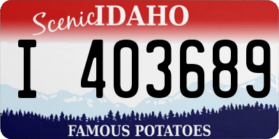 ID license plate I403689