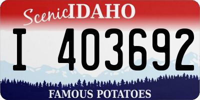 ID license plate I403692