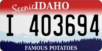 ID license plate I403694