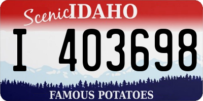 ID license plate I403698