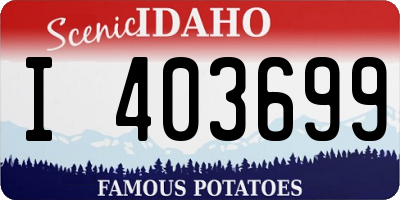 ID license plate I403699