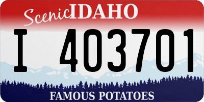 ID license plate I403701