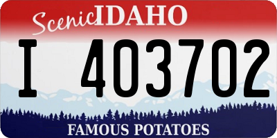 ID license plate I403702