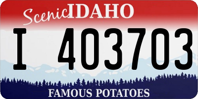 ID license plate I403703