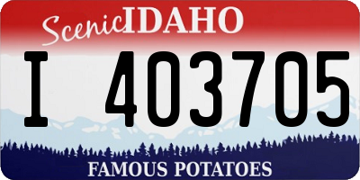 ID license plate I403705