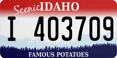 ID license plate I403709