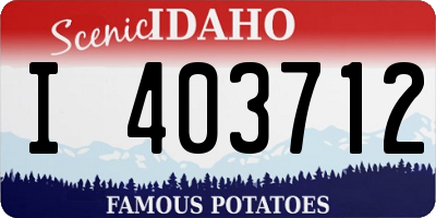 ID license plate I403712
