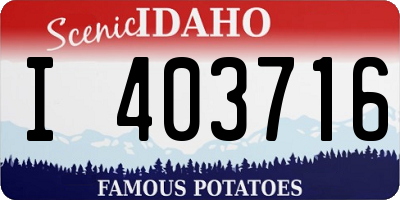 ID license plate I403716