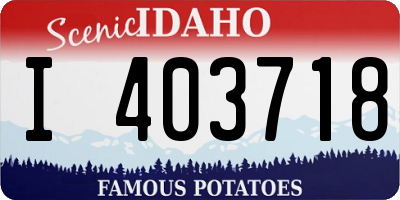 ID license plate I403718