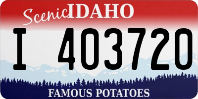 ID license plate I403720