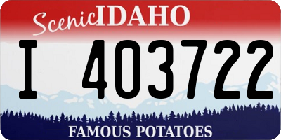 ID license plate I403722