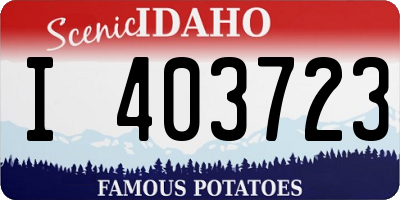 ID license plate I403723