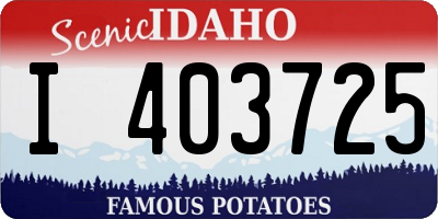 ID license plate I403725