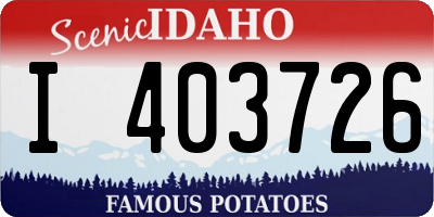 ID license plate I403726