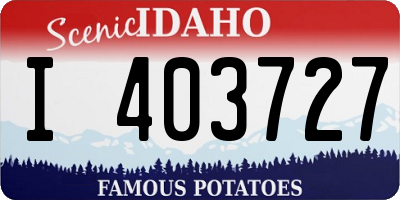 ID license plate I403727
