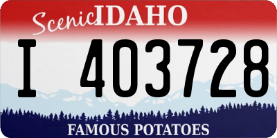 ID license plate I403728