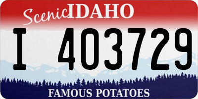 ID license plate I403729