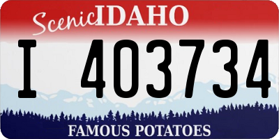 ID license plate I403734