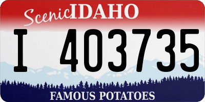 ID license plate I403735