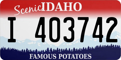 ID license plate I403742