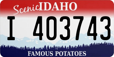 ID license plate I403743