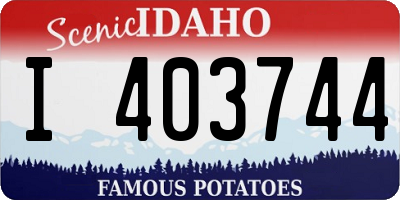 ID license plate I403744