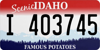 ID license plate I403745