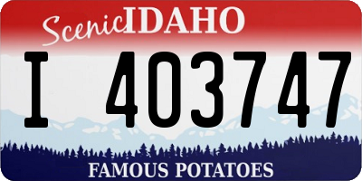 ID license plate I403747