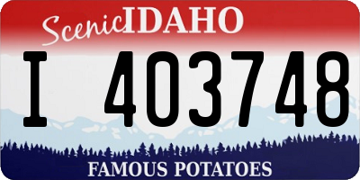 ID license plate I403748