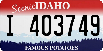 ID license plate I403749