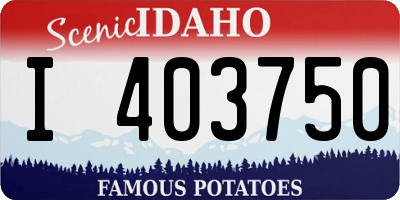 ID license plate I403750