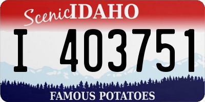 ID license plate I403751