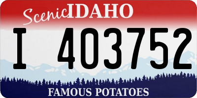 ID license plate I403752