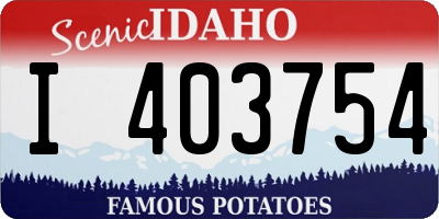 ID license plate I403754