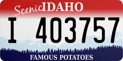 ID license plate I403757