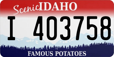 ID license plate I403758