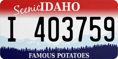 ID license plate I403759