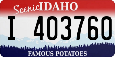 ID license plate I403760