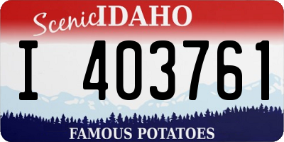 ID license plate I403761