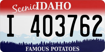 ID license plate I403762