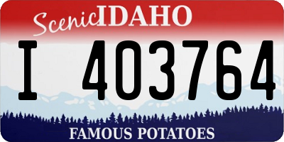 ID license plate I403764