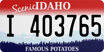 ID license plate I403765