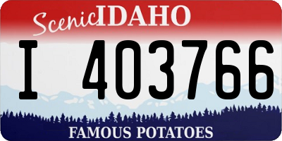 ID license plate I403766