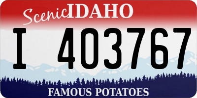 ID license plate I403767