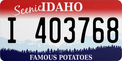 ID license plate I403768