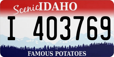 ID license plate I403769