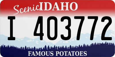 ID license plate I403772