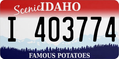 ID license plate I403774