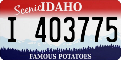 ID license plate I403775