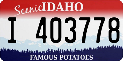 ID license plate I403778
